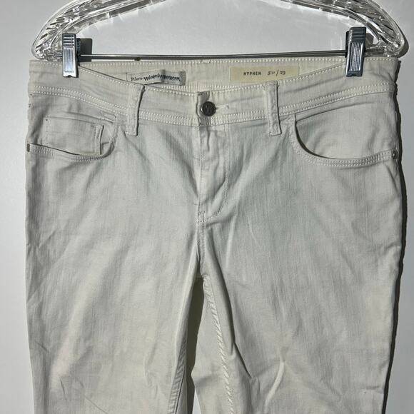Anthropologie Pilcro & the Letterpress Hyphen White 5 Pocket Jean Pants Women 29 - Picture 2 of 7